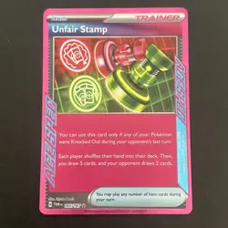 Unfair Stamp 165/167 Ace Spec Rare Pokemon SV06: Twilight Masquerade TCG NM 2024 - Image 1