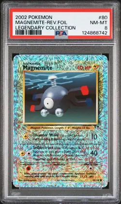 2002 POKEMON LEGEND COLL #80 MAGNEMITE-REVERSE FOIL PSA 8 - Image 1