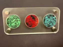 Pokemon Charizard&Blastoise&Venusaur Medal with Acrylic display stand Chinese - Image 1