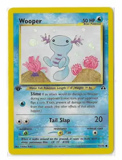 Pokemon TCG Wooper 71/75 Neo Discovery 1st Edition LP - Image 1
