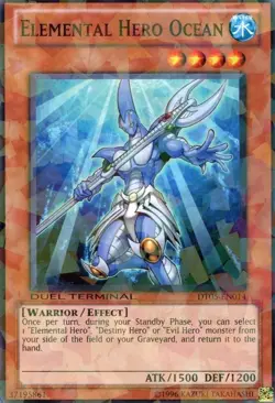 Yugioh! LP Elemental Hero Ocean - DT05-EN014 - Common - Duel Terminal Lightly Pl - Image 1