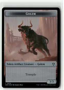 Golem 0014 // Golem 0015 Double-Sided Token FOIL - Commander Aetherdrift MTG NM - Image 1