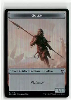 Golem 0014 // Golem 0015 Double-Sided Token FOIL - Commander Aetherdrift MTG NM - Image 2