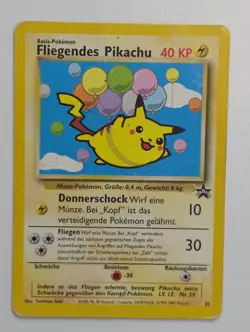 Fliegendes Pikachu Black Star Promo 1999 Deutsch EXC Pokemon - Image 1