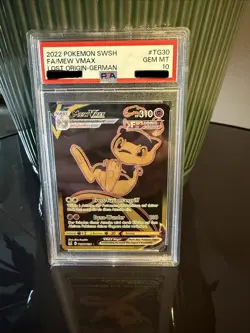 Pokemon Mew Vmax Full Art Gold Holo DE TG30/TG30 Lost Origin - PSA10 - Image 1