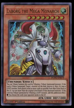Yugioh Zaborg the Mega Monarch DUPO-EN079 1st Edition Ultra Rare NM - Image 1
