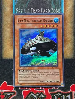 Yugioh Orca Mega-Fortress Of Darkness IOC-084 Super Rare 1st Ed LP - Image 1