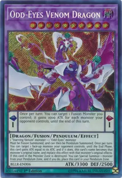 Yugioh! LP Odd-Eyes Venom Dragon - BLLR-EN006 - Secret Rare - 1st Edition Lightl - Image 1