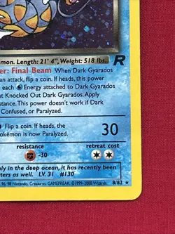 Dark Gyarados 8/82 Holo Shiny Card Excellent Condition Pokemon (T97) - Image 4