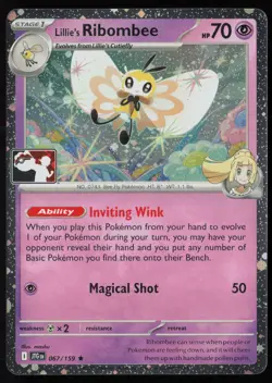 Pokemon Lillie's Ribombee - 067/159 Prize Pack Series Cards Cosmo Holo - NM - Image 1