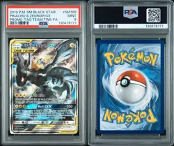 Pokemon Pikachu & Zekrom GX SM168 Tag Team Black Star Promo PSA 9 Mint - Image 3