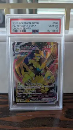 2023 Pokemon ??Full Art Zeraora VMAX?? Crown Zenith PSA 10 Gem Mint - Image 1