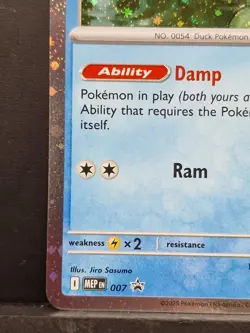 Pokemon TCG Mega Evolution Psyduck MEP 007 And Golduck MEP 008 Black Star Promo - Image 5