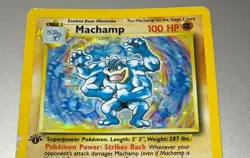 POKEMON TCG MACHAMP 1ST EDITION BASE SET RARE HOLO MODERATE/HEAVY PLAY - Image 2