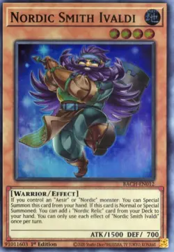 Yu-Gi-Oh! Nordic Smith Ivaldi 1st Ed. BACH-EN012 Super Rare NM/LP x1 - Image 1