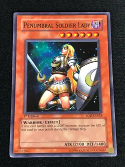 YUGIOH PENUMBRAL SOLDIER LADY SOD-EN033 1ST SUPER - Image 1