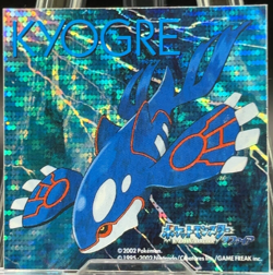 Kyogre Pokemon Nintendo Mini Sticker Card Vintage Japanese Sapphire limited 2002 - Image 1