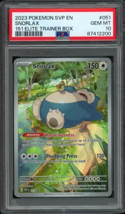 2023 Pokemon SV Promos Snorlax 051 PSA 10 Gem Mint 151 Elite Trainer Box - Image 1