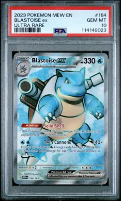 2023 POKEMON MEW EN-151 ULTRA RARE #184 BLASTOISE EX PSA 10 - Image 1