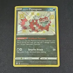 Galarian Zigzagoon SV078/SV122 Shining Fates: Shiny Vault Holo Pokemon NM - Image 1