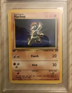 2000 Pokemon Team Rocket Machop 1st Edition PSA 9 MINT No. 59/82 #59 - Image 2