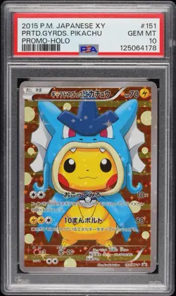 Pokemon Pretend Gyarados Pikachu Poncho Japanese Full Art Promo 151/XY-P PSA 10 - Image 1