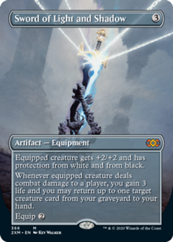 1x Sword of Light and Shadow ~~ Borderless - Foil NM-Mint, English Double Master - Image 1
