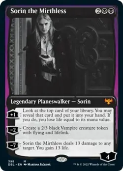 1x Sorin the Mirthless - Foil Heavy Play, English Innistrad: Double Feature MTG - Image 1