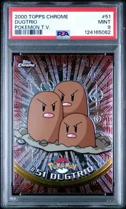 2000 TOPPS CHROME POKEMON T.V. #51 DUGTRIO PSA 9 - Image 1