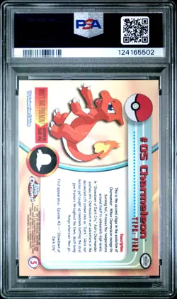 2000 TOPPS CHROME POKEMON T.V. #5 CHARMELEON PSA 9 - Image 2