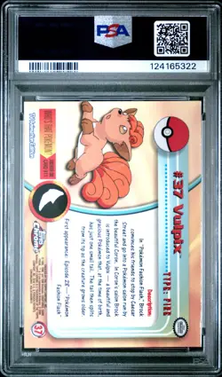 2000 TOPPS CHROME POKEMON T.V. #37 VULPIX PSA 9 - Image 2