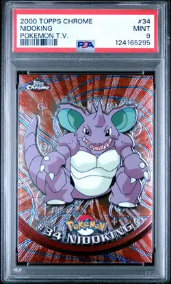 2000 TOPPS CHROME POKEMON T.V. #34 NIDOKING PSA 9 - Image 1