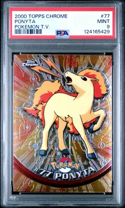 2000 TOPPS CHROME POKEMON T.V. #77 PONYTA PSA 9 - Image 1