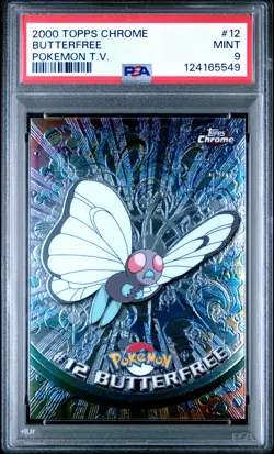 2000 TOPPS CHROME POKEMON T.V. #12 BUTTERFREE PSA 9 - Image 1