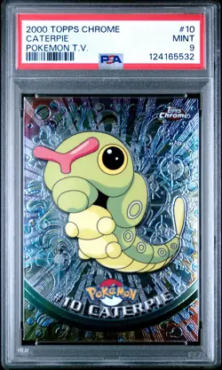 2000 TOPPS CHROME POKEMON T.V. #10 CATERPIE PSA 9 - Image 1