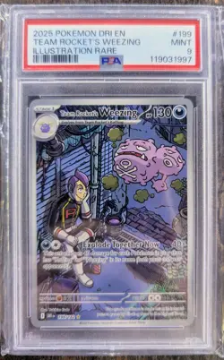 Pokemon TCG Team Rocket's Weezing Destined Rivals 199/182 PSA 9 - Image 1