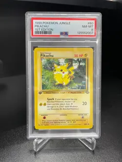 Pokemon TCG Pikachu (Red Cheeks) 1ST EDITION Jungle Set 60/64 PSA 8 NEAR MINT - Image 1