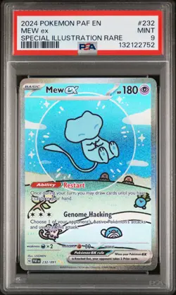 2024 POKEMON PAF EN-PALDEAN FATES SPECIAL ILLUSTRATION RARE #232 MEW EX PSA 9 - Image 1