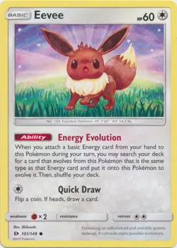 4x Lightly Played Eevee - 101/149 - Common Pokemon SM Base Set - Image 1