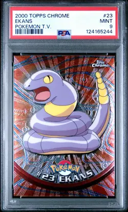 2000 TOPPS CHROME POKEMON T.V. #23 EKANS PSA 9 - Image 1