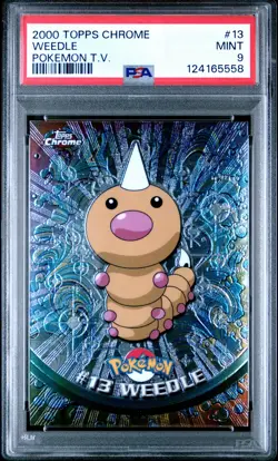 2000 TOPPS CHROME POKEMON T.V. #13 WEEDLE PSA 9 - Image 1