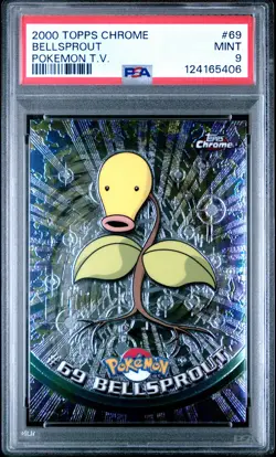 2000 TOPPS CHROME POKEMON T.V. #69 BELLSPROUT PSA 9 - Image 1