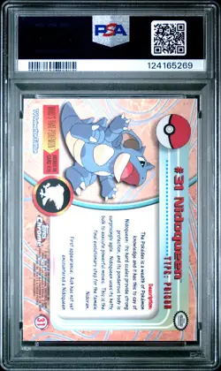 2000 TOPPS CHROME POKEMON T.V. #31 NIDOQUEEN PSA 9 - Image 2