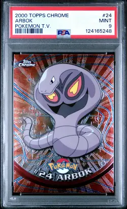 2000 TOPPS CHROME POKEMON T.V. #24 ARBOK PSA 9 - Image 1