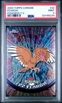 2000 TOPPS CHROME POKEMON T.V. #22 FEAROW PSA 9 - Image 1