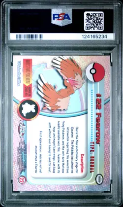 2000 TOPPS CHROME POKEMON T.V. #22 FEAROW PSA 9 - Image 2