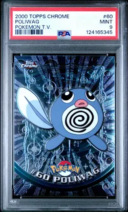 2000 TOPPS CHROME POKEMON T.V. #60 POLIWAG PSA 9 - Image 1