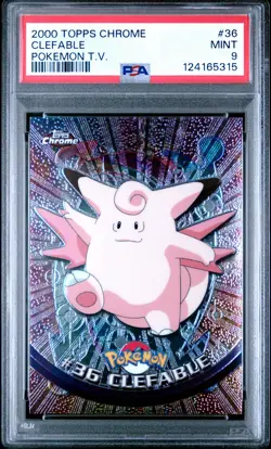 2000 TOPPS CHROME POKEMON T.V. #36 CLEFABLE PSA 9 - Image 1