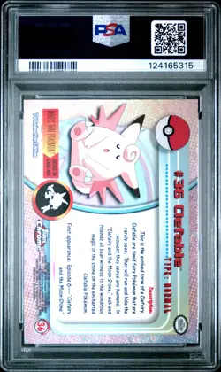 2000 TOPPS CHROME POKEMON T.V. #36 CLEFABLE PSA 9 - Image 2