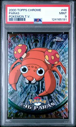 2000 TOPPS CHROME POKEMON T.V. #46 PARAS PSA 9 - Image 1